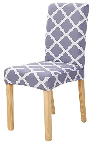 Stretchhussen für Esszimmerstühle, modern, Spandex, abnehmbar, waschbar, Schonbezüge für Hochstühle, Schutz für Esszimmer, Hotel, Bankett, Grau, 6 Stück