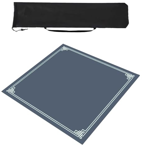 ZNQNDSR Tappetino Da Tavolo Mahjong Con Custodia, Tappetino Mahjong Per Giochi Di Carte Da Poker, Tappetino Da Gioco Mahjong Quadrato Antiscivolo(Blue,100x100cm)
