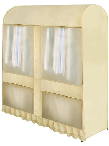 JSFYJZYZ Fundas Ropa Armario Perchero Grande Funda Ropa con Tapa Perchero Funda Burro Ropa con Tapa Inferior Cerrada(Yellow,120x150x50cm/47x59x19in)