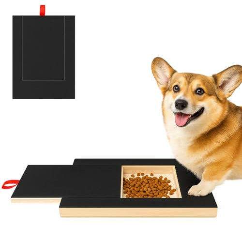 Dog Nail Scratch Board Wooden Dogs Paws Scratchboard Multifunctional with Built-in Snack Box Dogs Nail Grinding Pad File Dog Scratch Board for Nails for Paws Care Shorten Dog’s Side Nails Easier