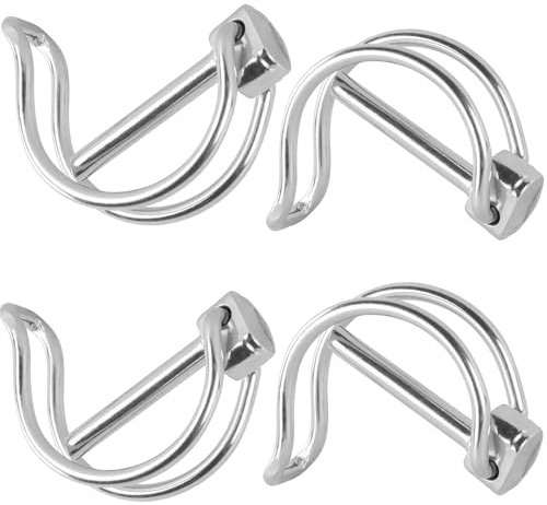 Folding Pipe Pins, Pack of 4, Locking Pin, with Snap Closure, Galvanised Cotter Pins, Safety Bolts, for Farm, Lawn, Garden, 11 x 65 mm