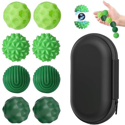 STFYUG 8 Stück Magnetische Fidget Toys, Magnetische Fidget-BäLle Aus Silikon, Magnetic Sensory Balls, Stressball, Silicone Sensory Toy, Fidget Toys Erwachsene, for Families and Parties.