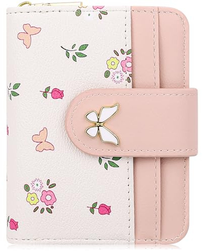 Farcauo plånbok Damplånböcker Liten damplånbok Minipånbok Rosa damplånbok Kawaii Butterfly kortplånbok för kvinnor