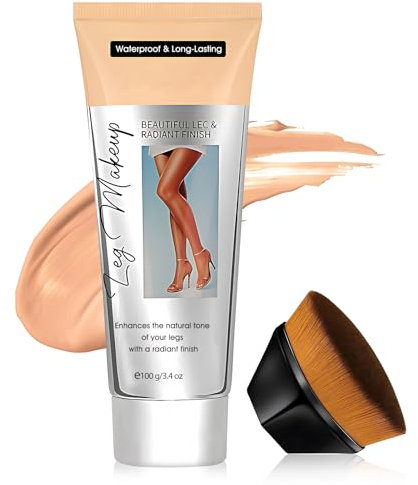 Fondotinta Gambe Waterproof 100ml, fondotinto Corpo, Crema Colorata Gambe Include Pennello