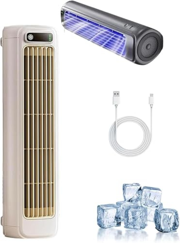 Portable Air Conditioner Fan – 3 Cooling Modes, USB Rechargeable, Quiet & Compact Air Cooler for Home, Office, Camping (White)