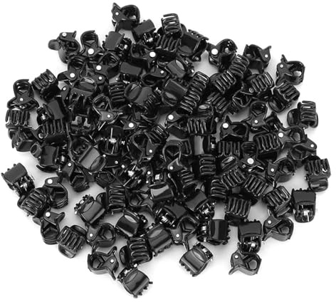 CYTGOUPER 100 Stück Mini Haarklammern 1cm für Damen, Schwarze Kunststoff Haarklammern Klein Schwarz, Rutschfester Griff Haarklammer Klein für alle Arten von DIY, Haarschmuck
