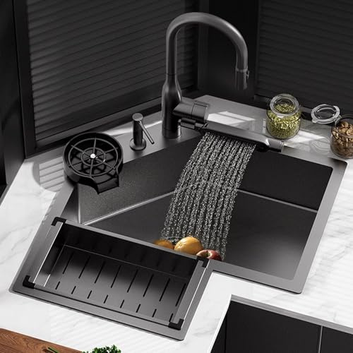 Fregadero Cocina Multifuncional, Fregadero de Bar Esquinero de Una Cubeta con Escurridor, Estación de Trabajo for Cocinas, Baños, Lavabos, Bares y Lavanderías