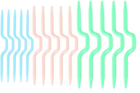 OUDQFCJ 15 Agujas de Tejer con Cables y Puntas Curvadas, Herramientas de Tejido Manual para Suéteres y Proyectos de Punto