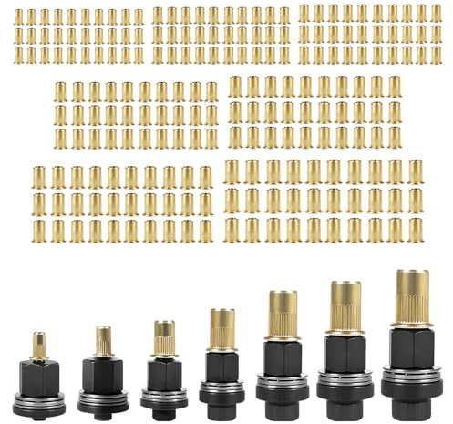Handnithuvud muttrar, lämplig för handnithuvud kit stål nitar pneumatisk pressmutter, manuell nitar adapter (M3-M12 med mutterset)