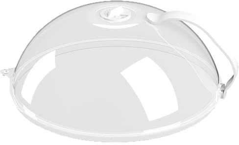 Transparent Microwave Splatter Cover, 23cm Plate Cover Lid with Handle | Clear Cover Design with Adjustable Steam Vents Helps Keep Microwaves Clean, Ideal for Heating Meals and Kitchen Use