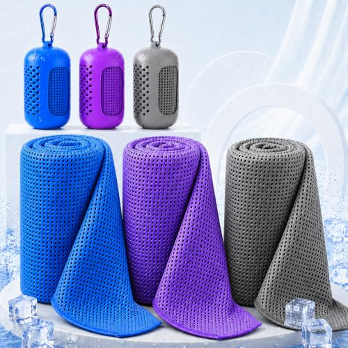Kühltuch 3 Stück, Kühlhandtuch, Kühlendes Handtuch Kühltücher Cooling Towel | Kühlung Ice den Nacken für Camping Zubehör, Urlaub Must Haves, Strand Festival Gadget, Sport, Wander Yoga Reisen Golf
