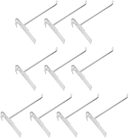 iplusmile 10 Crochets pour Panneaux Perforés en Fer Argenté, Capacité de Charge Élevée et Installation Facile, pour Affichage en Supermarché ou Rangement en Garage