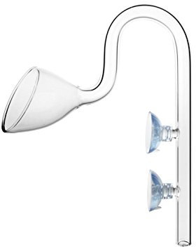 JARDLI Glass Lily Pipe Outflow for Aquarium Planted Tank (13mm for 12/16mm (1/2 ID) tubing)