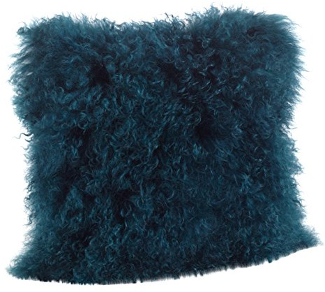 SARO LIFESTYLE Mongolian Lamb Fur Poly Filled Throw Pillow