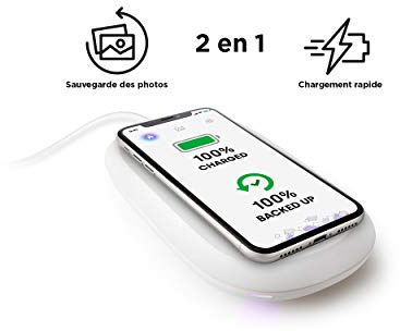 SanDisk 128GB Ixpand Wireless Charger Sync, 10W fast wireless charger with automatic photo backup for Qi-compatible phones, works with iPhone and Android
