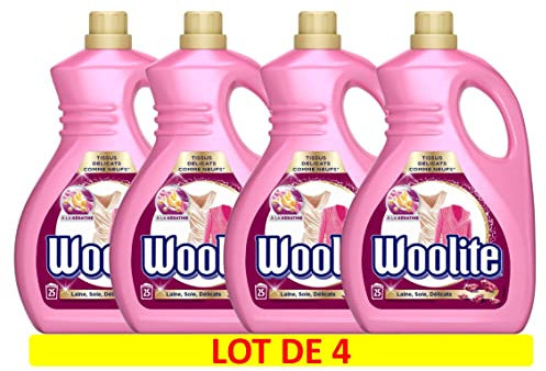 WOOLITE Lot de 4 Lessives Liquide Laine et Soie - 1,5L