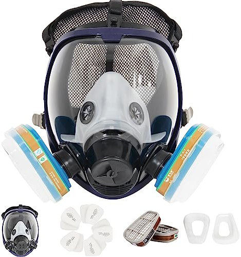 6800 Respiratore Integrale Riutilizzabile per Verniciatura, Lucidatura, Saldatura e Polvere, Respiratore con Filtro per Vapori Organici, Maschera per Verniciatura, Protezione Respiratore Antigas