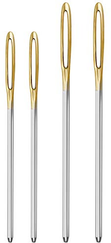 4-Piece Blunt Needle Set - Large-Eye Steel Sewing Needles for Yarn, Knitting, Tapestry, Darning & DIY Crafting