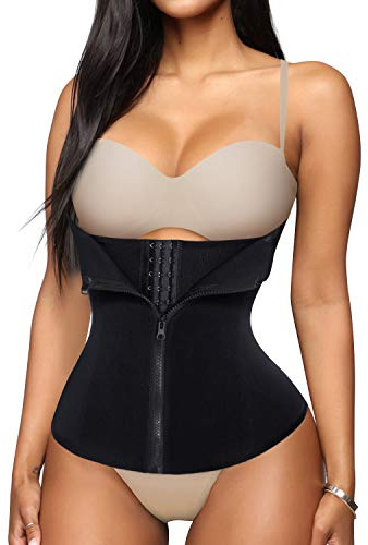 CHUMIAN Unterbrust Korsage Damen Waist Trainer Cincher Gürtel Korsett Bauch Weg Body Shaper Corsage Taillenformer Bauchweggürtel für Gewichtsverlust (Schwarz, 3X-Large)