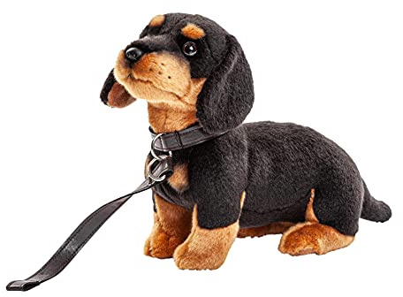 Uni-Toys - Dackel (mit Leine) - 27 cm (Länge) - Plüsch-Hund, Haustier - Plüschtier, Kuscheltier