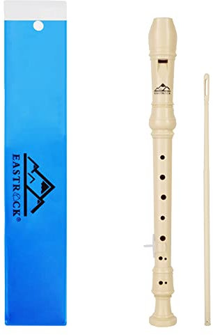 EASTROCK Blockflöte Diskant Sopranblockflöte, C Key Blockflöte deutsches 3-teiliges Blockflöteninstrument für Anfängern ，Weiß