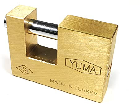 Candado de Alta Seguridad Acero Latonado 70mm. Candado exterior para Garaje, Contenedor, Cobertizo, Cadenas, Portones y Puertas de Seguridad