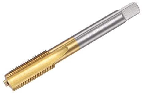 sourcing map Gewindebohrer M10 x 1mm Rohrgewindeschneider M35 HSS Einschnittgewindebohrer Linksgewinde Titanbeschichtung Maschinengewindebohrer für Elektrisch Bohrer Fräser Industrie