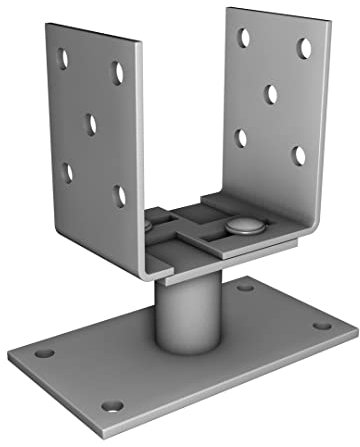 Pollmann®Baubeschläge Pfostenträger U-Form verstellbar, zum Aufdübeln Höhe 150 mm