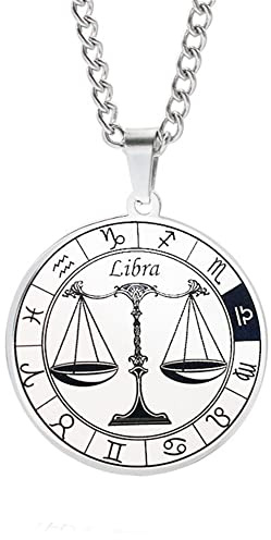 PAURO Herren Damen Edelstahl 12 Konstellationen Sternzeichen Hundemarke Halskette Horoskop Schmuck