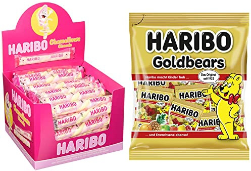 Haribo Chamallows Girondo, Caramelle Gommose Marshmallows Incartate Singolarmente, Gusto Frutta & Orsetti D'Oro Multipack, 21 Mini Bustine Da 12gr