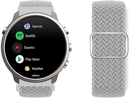 KUWAI Elastisches Nylon Armband für Suunto 9 Peak/5 Peak - Geflochtenes Loop Sport Band für Herren und Damen (U)