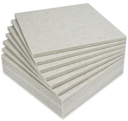 BXI Verdickte, schallabsorbierende Paneele, 12 Stück, 30 x 30 x 1,2 cm, dichte Akustikpaneele, Echo-Rauschunterdrückung, Tackable Studio-Platten für Wand und Decke, Akustikbehandlung (Flaches Kamel)