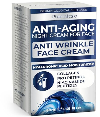 Pharmlitalia Instant Face Lift Cream for Older Women 60 Plus - Wrinkle Cream for Deep Wrinkles - Face Moisturizer for Women Dry Skin - Night Cream Anti Aging - 1.69 Fl Oz