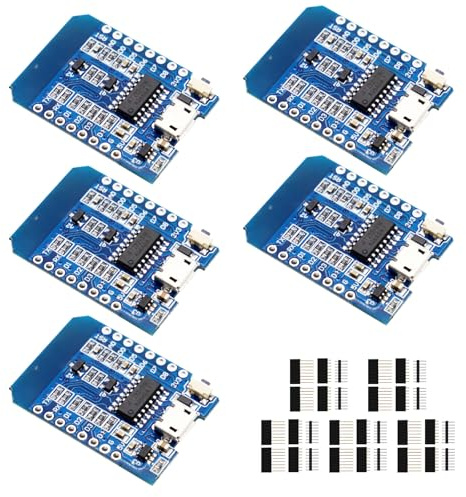 ESP8266-Entwicklungsboard, Mini NodeMCU WiFi ESP8266-12F CH340G WLAN-Modul mit CH340G, mit Micro-USB-Anschluss, kompatibel mit Arduino（5 Stück）