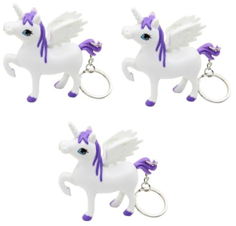 SOIMISS 3stücke Schlüsselanhänger Mit -licht Und Sound Süßes Einhorn Design Perfektes Party- Als Taschenanhänger Oder Autodekoration
