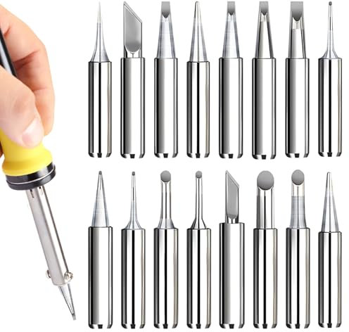 GTNCE 17 Pcs 900M Soldering Iron Tips Set, Lead-Free Copper Replacement Tips for Soldering Stations, Replacement Solder Tips, High-Quality Solder Tips Kit for Welding and Electronics Repair