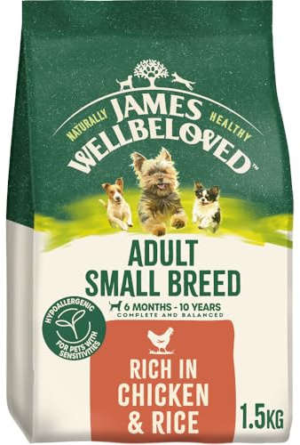 James Wellbeloved Hypoallergenic Dry Dog Food for Adult Small Breed Chicken & Rice 1.5 kg