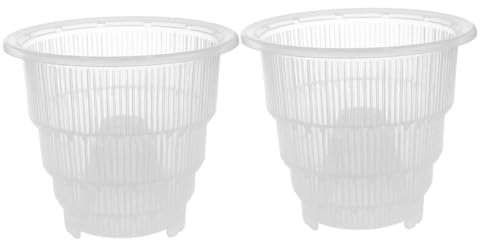 HYTROVE 2piezas Macetas Transparentes De Orquídea De Drenaje para Plantas Macetas Diseño Transpirable para Uso Interior y Exterior para Jardinería y Decoración del Hogar