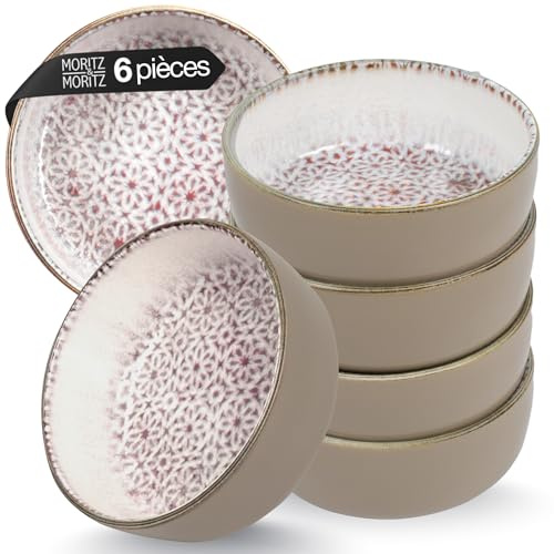 Moritz & Moritz ALHAMBRA Lot de 6 bols à céréales en mousse - Élégant et robuste - En porcelaine - Pour céréales, soupes et salades - Passe au lave-vaisselle et au micro-ondes - Pour un usage