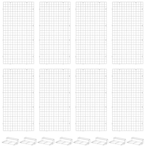 BENECREAT 8 pz Coperchio Trasparente per Acquario, Copertura Superiore per Acquario Rettangolare da 15x29.7x0.7cm, Pannello Isolante in Griglia di Plastica con 8 Clip per Pannello di Copertura