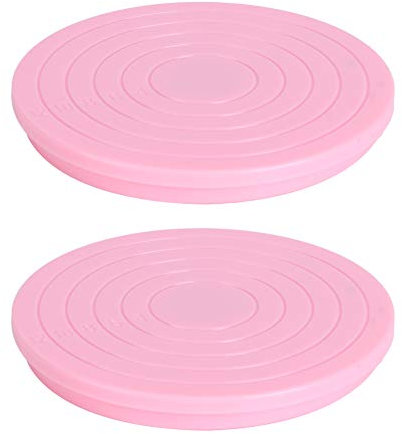 BigKing 2 st roterande tårtfat Ø 14 cm, halkfri bas, 360° vridbar tallrik för kakor, desserter och bakning, diskmaskinssäker