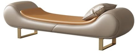 GLigeT Bettbank Schlafzimmer Leichter Luxus-Bett-Endhocker, Schlafzimmer-Chaiselongue, Bettbank, Wohnzimmer, kleines Sofa, Fußstütze, Schuhbank Bank Sitzbank(Milk Coffee)