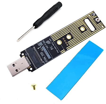 Wadakada NVME USB Adapter M.2 NVME SSD auf USB 3.1 Adapter 10 Gbps USB3.1 Gen 2 für M2 NVMe 2230 2242 2260 2280 SSD