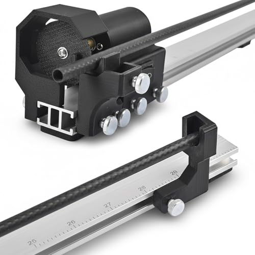 Electric Arrow Saw - Carbon Arrow Cutter Kit with 2 Resin Blades, Adjustable 11-78cm, Aluminum Construction, Precision Scale, Dust Cover (UK Plug)