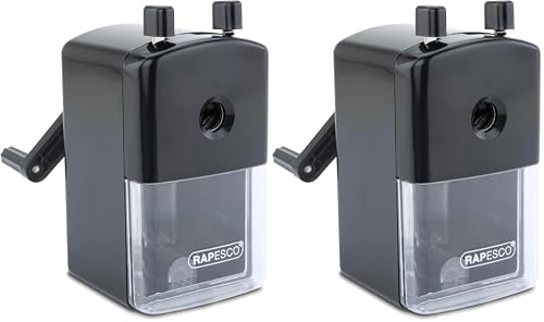 Rapesco R94000B2 Tisch-Bleistiftanspitzer Modell 94, Schwarz (Packung mit 2)