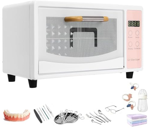 Pounjsd Stérilisateur Haute Température UV, 10L, avec sèche-linge, stérilisateur multifonction, Stérilisateur UV pour instruments pour Laboratoires,Maison,Salons de Manucure et de Beauté (Rose)