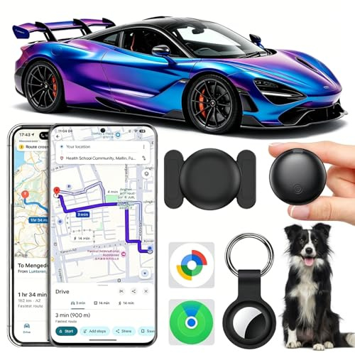 Localizzatore GPS per auto, localizzatore GPS magnetico senza ABO per Android e iOS, Air Tracker Smart Tag IP67, impermeabile, localizzatore GPS nascosto per auto/biciclette/moto (nero)