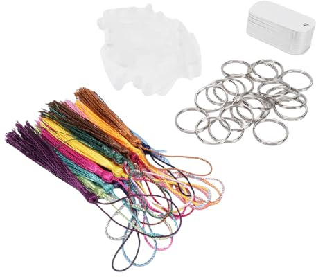 Jelquix 20 Sublimation Craft Keychain Blanks, Aluminium Etiketter Sublimation Keychain Blanks Bulk Set, Dubbelsidiga Blank Dog Tags för Stämpling