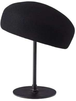 Melonhatt klassisk designer-basker av svart ull för kvinnor | Filtvärmare vintermössa dam Fedora Fascinator formell