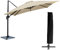 Parasol déporté MOLOKAI carré 3x3m beige avec manivelle. Parasol déporté inclinable, rabattable et rotatif avec housse de protection.
